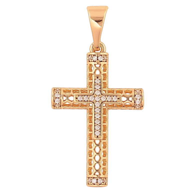 Кулон Xuping цвет Позолота 18K "Крест с кристаллами" для цепочки до 7мм фото №1 Кулон Xuping цвет Позолота 18K "Крест с кристаллами" для цепочки до 7мм фото №1