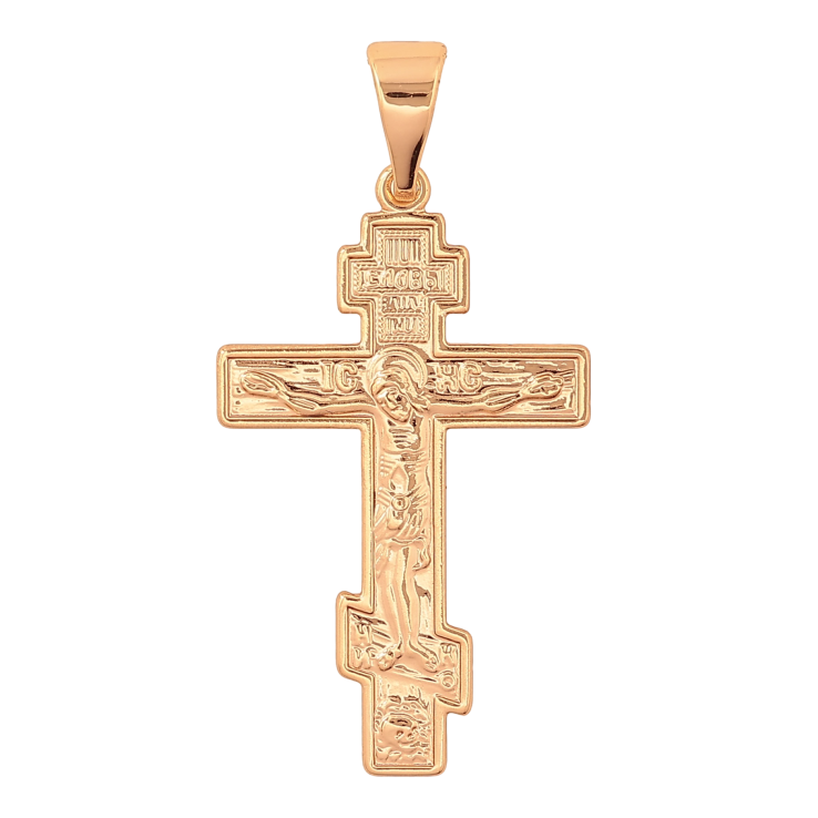 Кулон Xuping колір Позолота 18K "Хрест з Розп'яттям та написом Спаси та Збережи" для ланцюжка до 7мм фото №25
