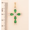 Кулон Xuping цвет Позолота 18K "Крест с зелеными кристаллами" для цепочки до 6мм фото №2 Кулон Xuping цвет Позолота 18K "Крест с зелеными кристаллами" для цепочки до 6мм фото №2