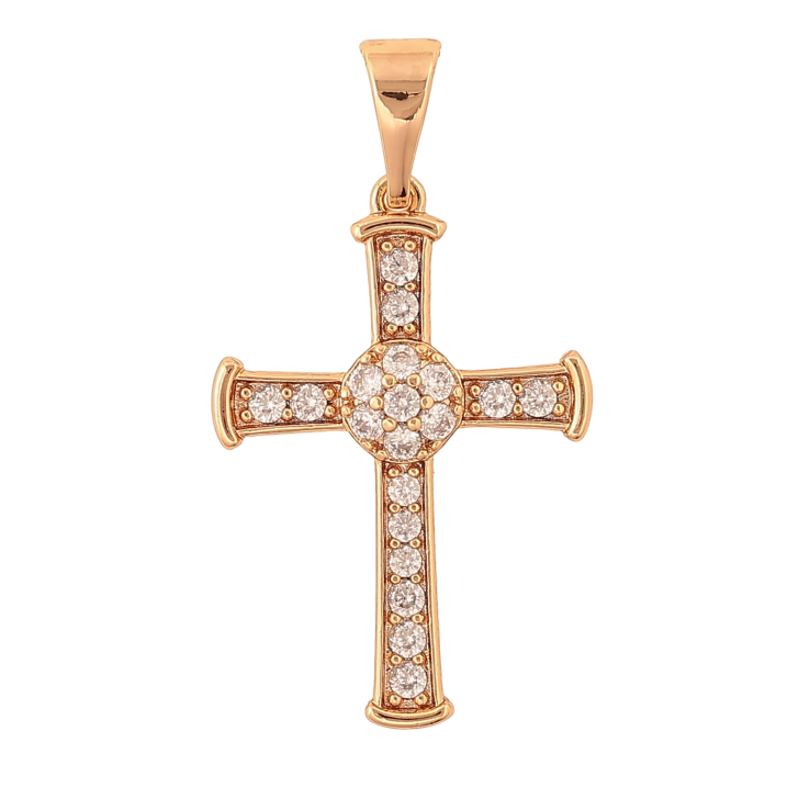 Кулон Xuping колір Позолота 18K "Хрест з кристалами" для ланцюжка до 7мм фото №5 Кулон Xuping колір Позолота 18K "Хрест з кристалами" для ланцюжка до 7мм фото №5