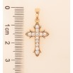 Кулон Xuping колір Позолота 18K "Хрест з кристалами" для ланцюжка до 5мм фото №2