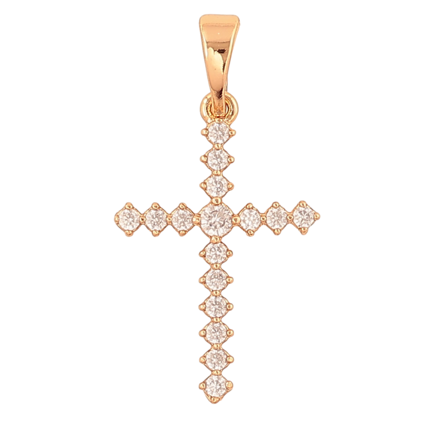 Кулон Xuping цвет Позолота 18K "Крест с кристаллами" для цепочки до 5мм фото №1