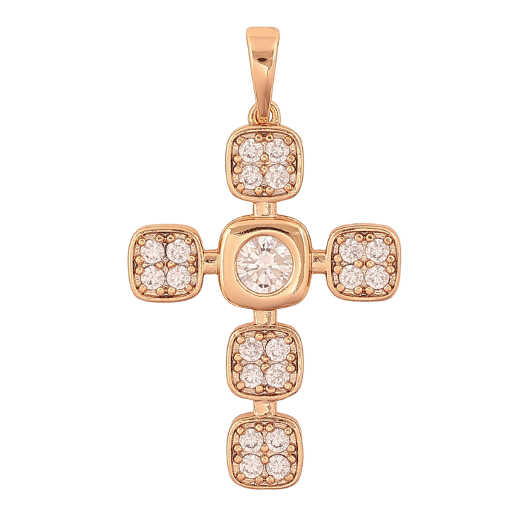 Кулон Xuping цвет Позолота 18K "Крест с кристаллами" для цепочки до 6мм фото №25