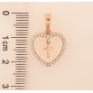 Кулон Xuping цвет Позолота 18K "Сердечко с крестиком" для цепочки до 6мм фото №2