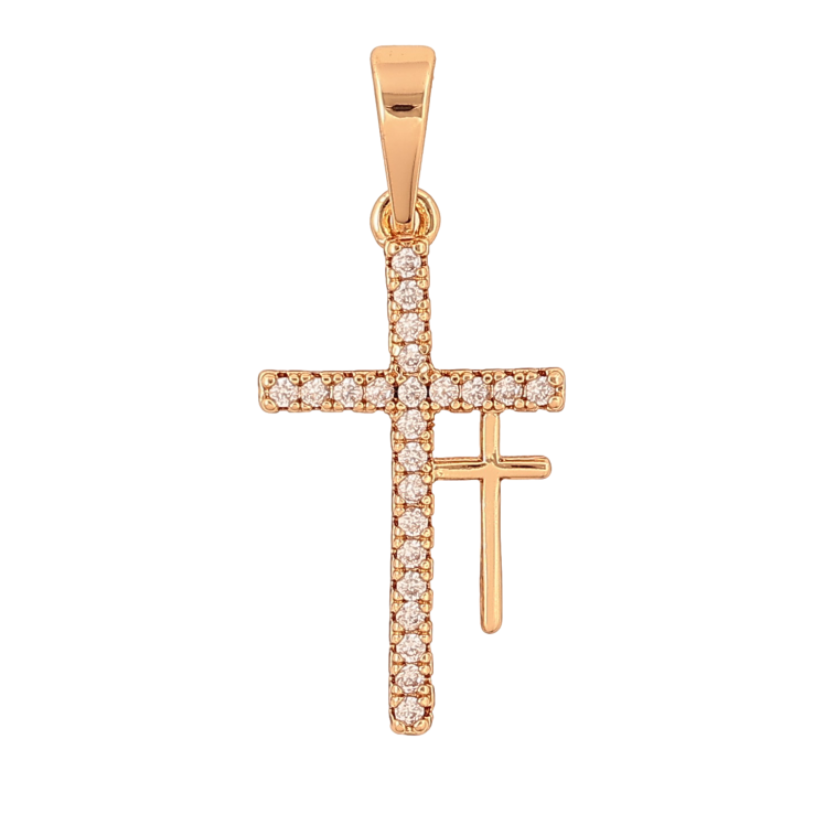 Кулон Xuping цвет Позолота 18K "Крест с кристаллами" для цепочки до 6мм фото №4
