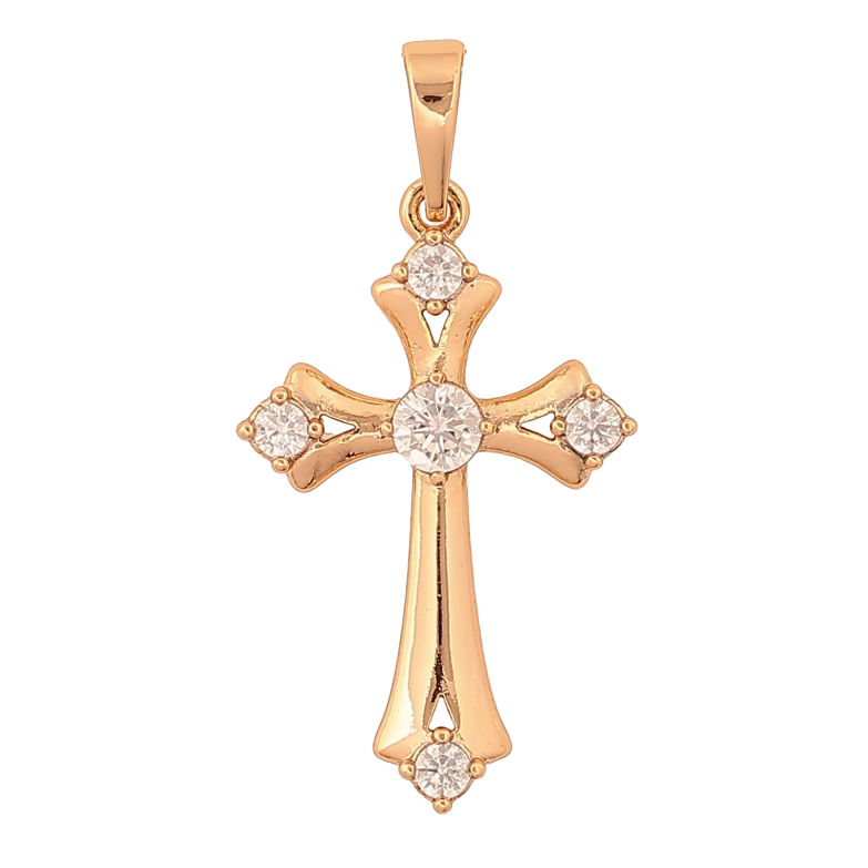 Кулон Xuping колір Позолота 18K "Хрест з кристалами" для ланцюжка до 6мм фото №1 Кулон Xuping колір Позолота 18K "Хрест з кристалами" для ланцюжка до 6мм фото №1