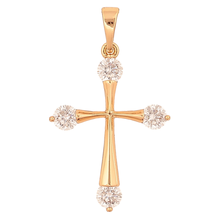 Кулон Xuping колір Позолота 18К "Хрест з кристалами" для ланцюжка до 5мм фото №16
