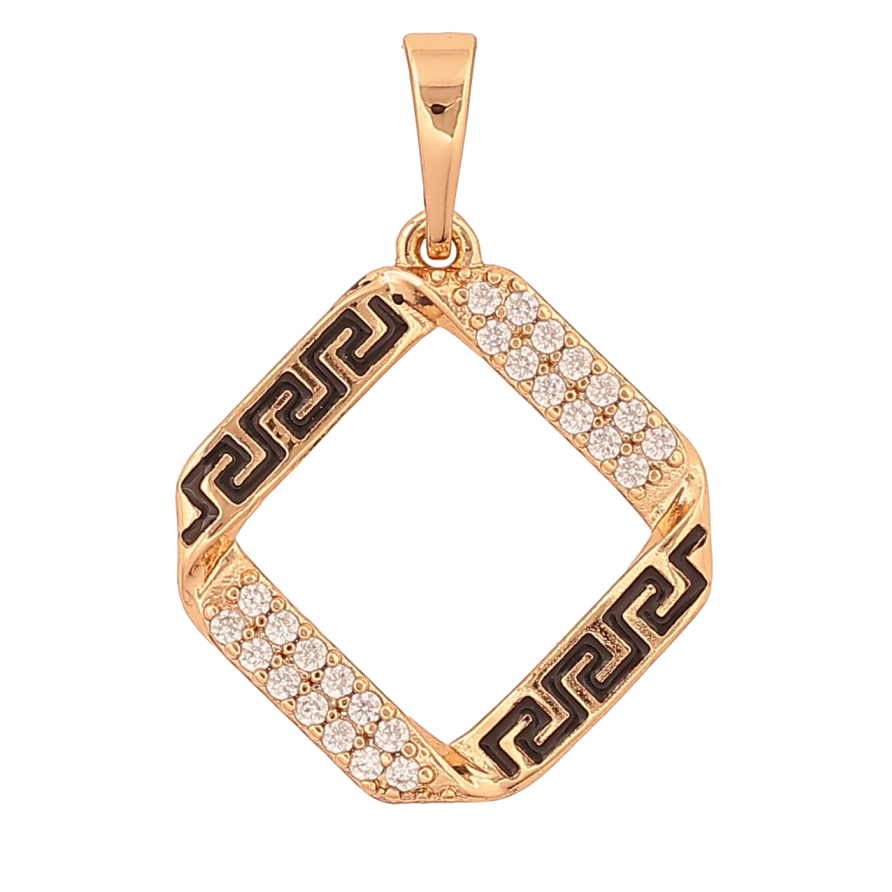 Кулон Xuping цвет Позолота 18K "Инкрустация кристаллами с греческим узором" для цепочки до 6мм фото №1