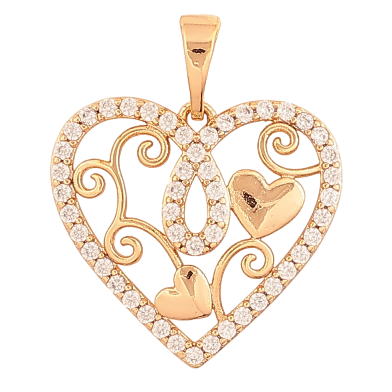 Кулон Xuping колір Позолота 18К "Серце з кристалами" для ланцюжка до 5мм фото №1 Кулон Xuping колір Позолота 18К "Серце з кристалами" для ланцюжка до 5мм фото №1
