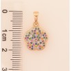 Кулон Xuping колір Позолота 18K "Квітка з інкрустацією різнокольоровими кристалами" для ланцюжка до 5мм фото №2