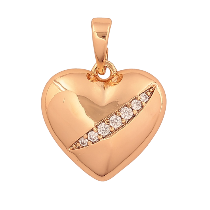 Кулон Xuping цвет Позолота 18K "Сердечко с кристаллами" для цепочки до 6мм фото №9