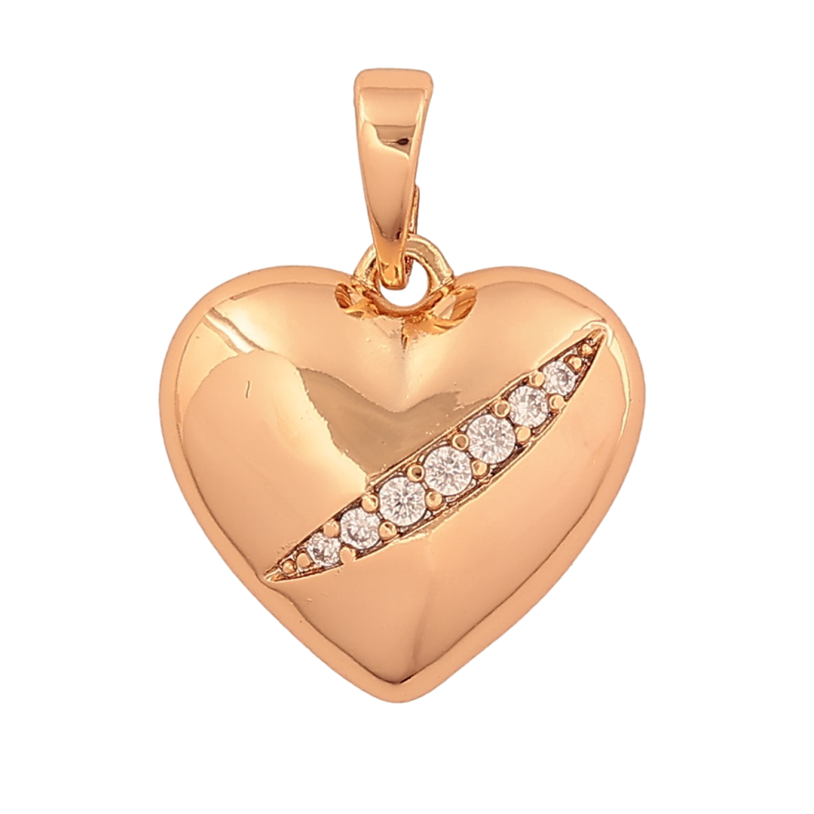 Кулон Xuping цвет Позолота 18K "Сердечко с кристаллами" для цепочки до 6мм фото №1
