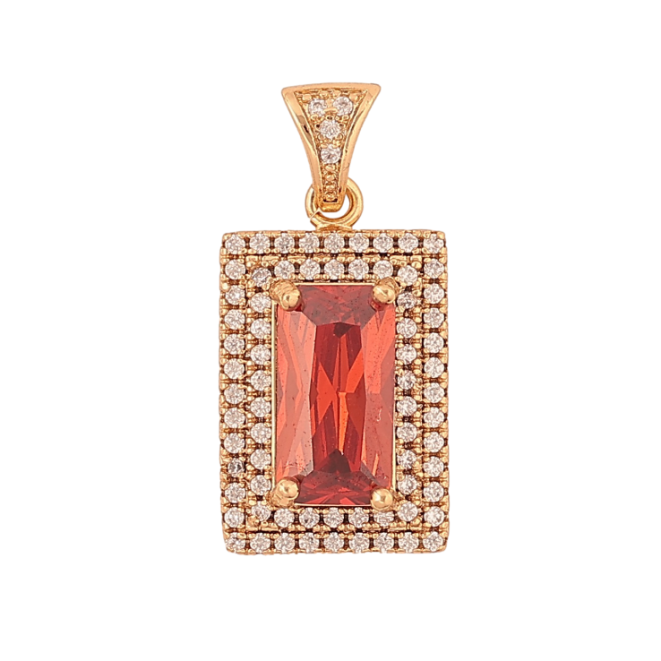 Кулон Xuping колір Позолота 18K "Червоний кристал в обрамленні" для ланцюжка до 2мм фото №20