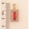 Кулон Xuping колір Позолота 18K "Червоний кристал в обрамленні" для ланцюжка до 2мм фото №2