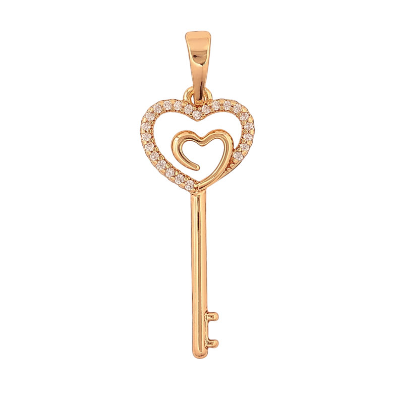 Кулон Xuping колір Позолота 18K "Ключик з кристалами" для ланцюжка до 6мм фото №1