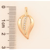 Кулон Xuping колір Позолота 18К "Листочок з кристалами" для ланцюжка до 3мм фото №2