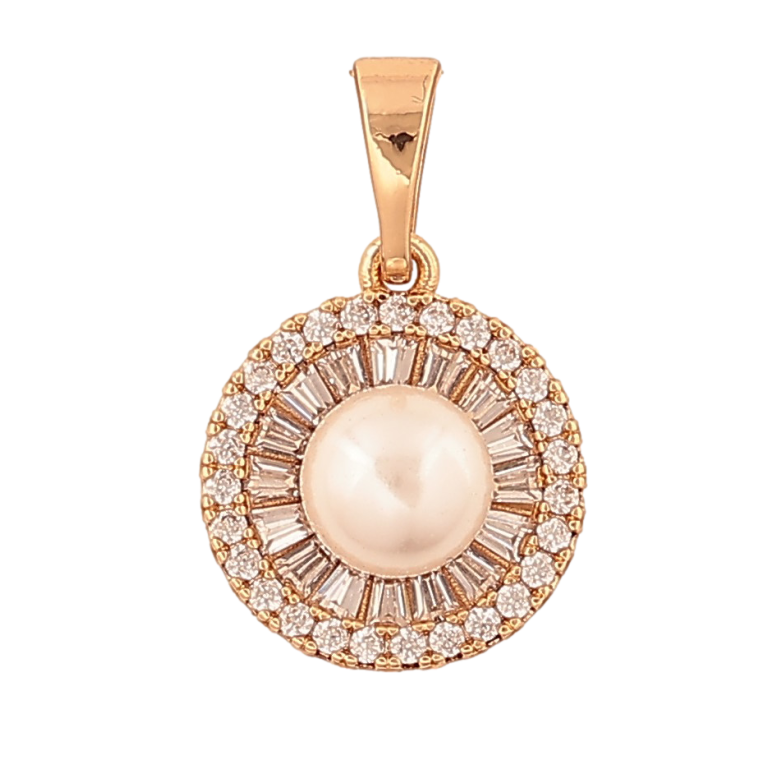 Кулон Xuping цвет Позолота 18K "Жемчужина в обрамлении кристаллов" для цепочки до 5мм фото №1