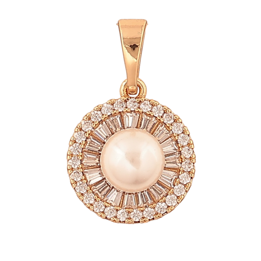 Кулон Xuping цвет Позолота 18K "Жемчужина в обрамлении кристаллов" для цепочки до 5мм фото №1