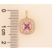 Кулон Xuping колір Позолота 18K "Рожевий кристал в обрамленні" для ланцюжка до 2мм фото №2
