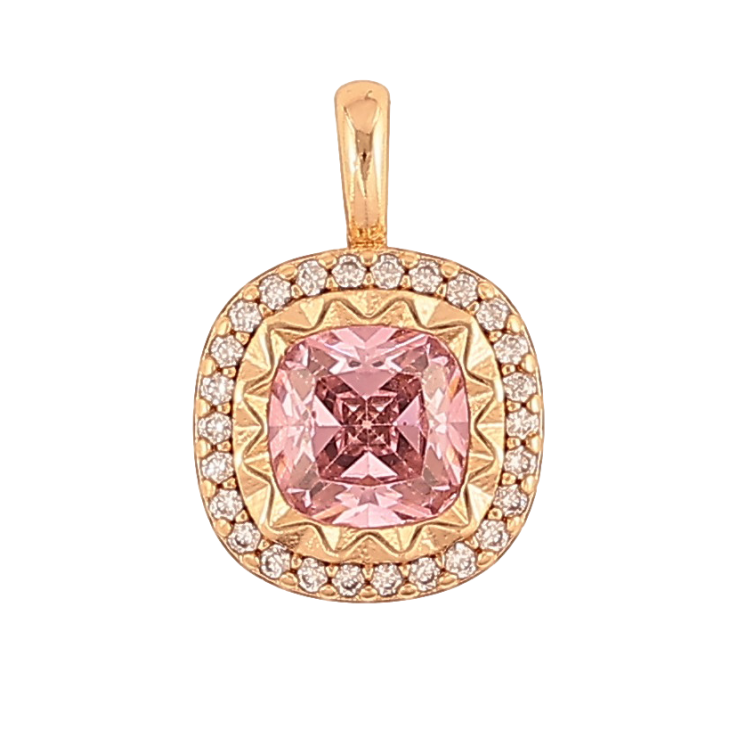 Кулон Xuping колір Позолота 18K "Рожевий кристал в обрамленні" для ланцюжка до 2мм фото №23