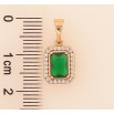 Кулон Xuping цвет Позолота 18K "Зеленый кристалл в обрамлении" для цепочки до 5мм фото №2