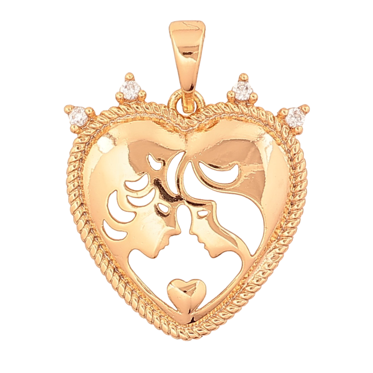 Кулон Xuping колір Позолота 18К "Закохані в серці" для ланцюжка до 6мм фото №21