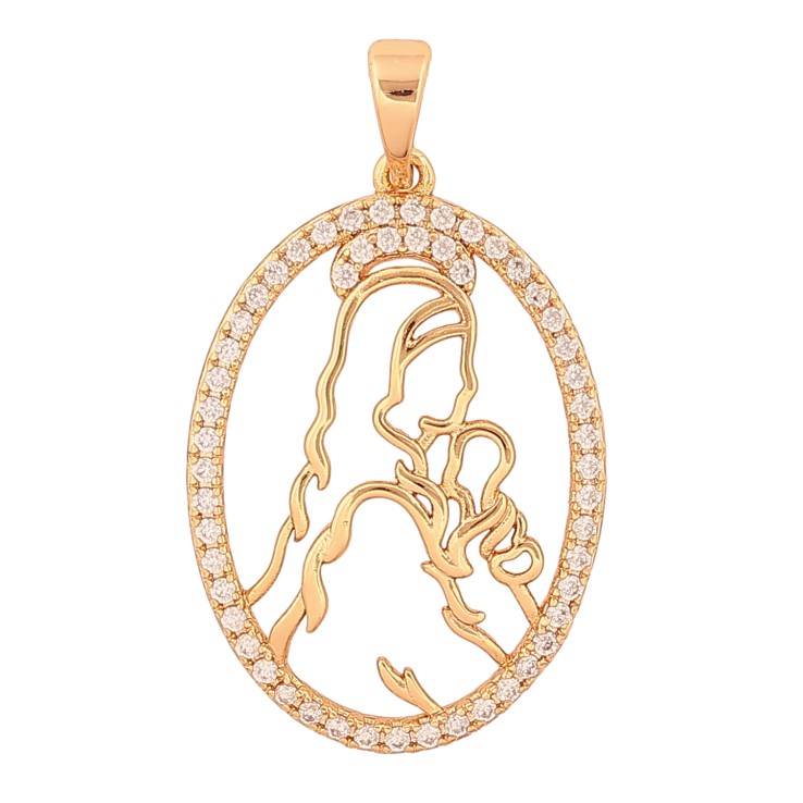 Кулон Xuping цвет Позолота 18K "Ладанка Дева Мария с младенцем" для цепочки до 5мм фото №11