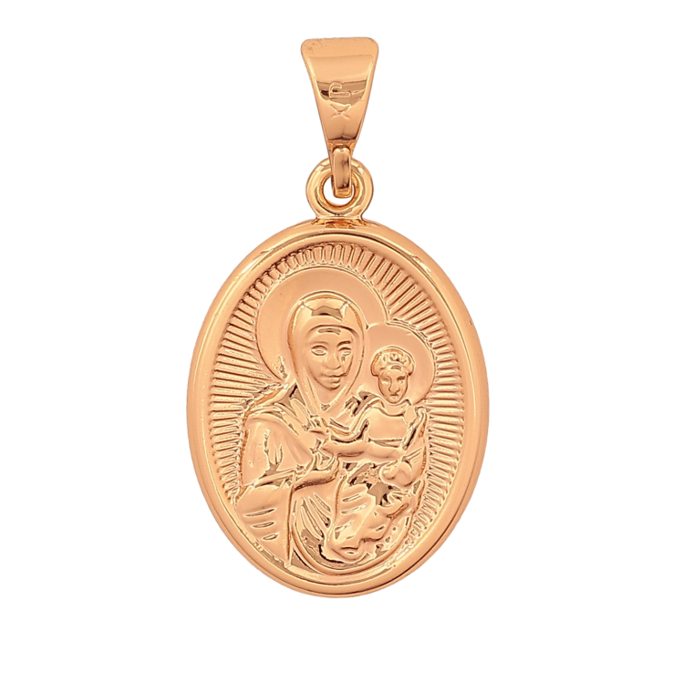 Кулон Xuping цвет Позолота 18K "Ладанка двусторонняя Пресвятая Богородица и Мать Тереза" для цепочки до 7мм фото №14