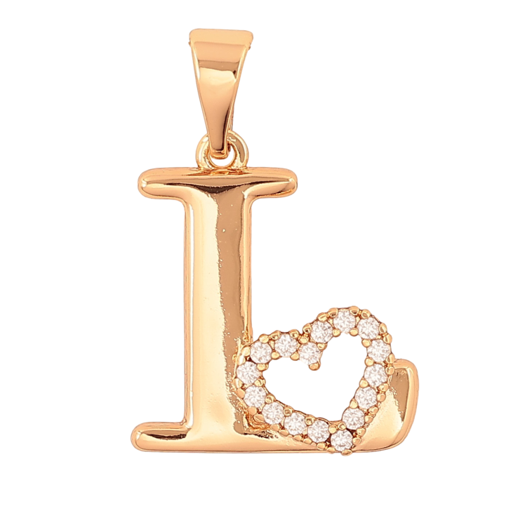Кулон Xuping цвет Позолота 18K "Буква L с сердечком" для цепочки до 7мм фото №16