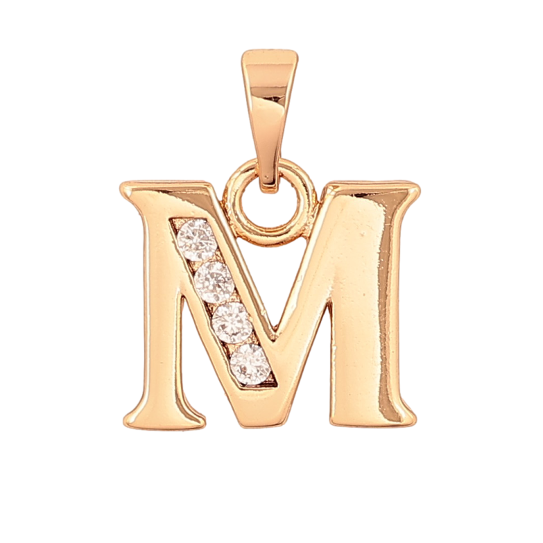 Кулон Xuping колір Позолота 18K "Літера M" для ланцюжка до 5мм фото №1