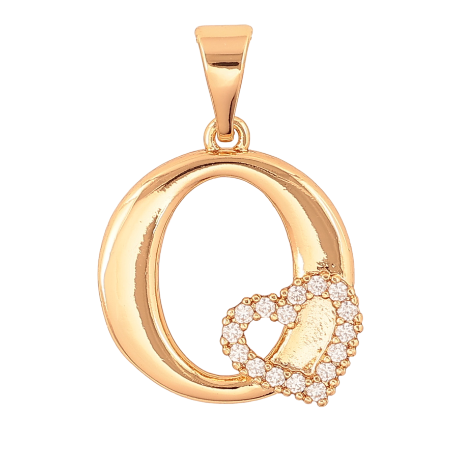 Кулон Xuping цвет Позолота 18K "Буква O с сердечком" для цепочки до 7мм фото №1 Кулон Xuping цвет Позолота 18K "Буква O с сердечком" для цепочки до 7мм фото №1