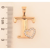 Кулон Xuping цвет Позолота 18K "Буква T с сердечком" для цепочки до 7мм фото №2 Кулон Xuping цвет Позолота 18K "Буква T с сердечком" для цепочки до 7мм фото №2