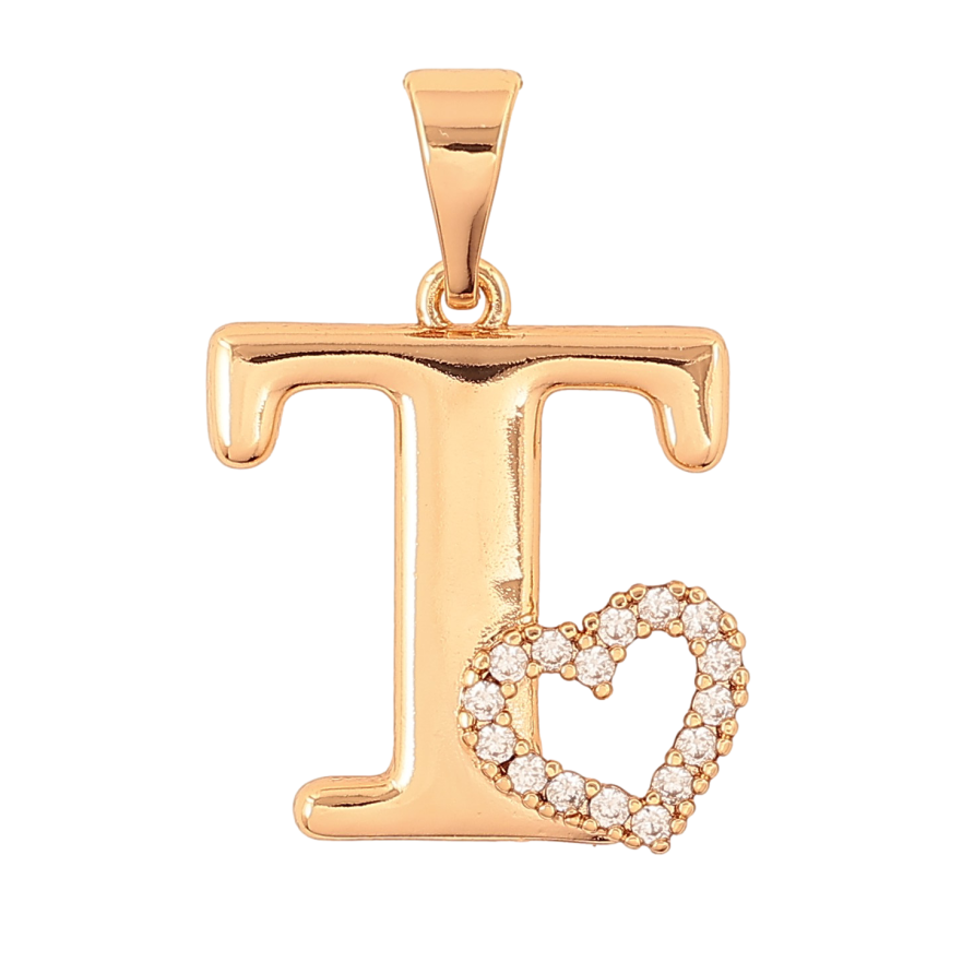 Кулон Xuping цвет Позолота 18K "Буква T с сердечком" для цепочки до 7мм фото №1 Кулон Xuping цвет Позолота 18K "Буква T с сердечком" для цепочки до 7мм фото №1