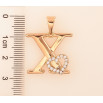 Кулон Xuping цвет Позолота 18K "Буква Х с сердечком" для цепочки до 7мм фото №2