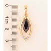 Кулон Xuping цвет Позолота 18K "Лепесток с черным кристаллом" для цепочки до 6мм фото №2