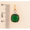 Кулон Xuping цвет Позолота 18К "Зеленый кристалл" для цепочки до 4мм фото №2