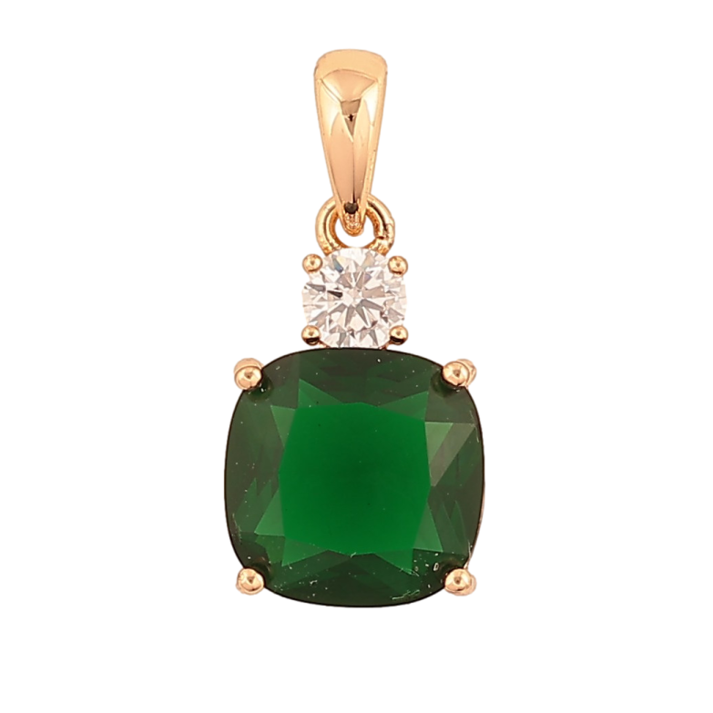 Кулон Xuping колір Позолота 18К "Зелений кристал" для ланцюжка до 4мм фото №11