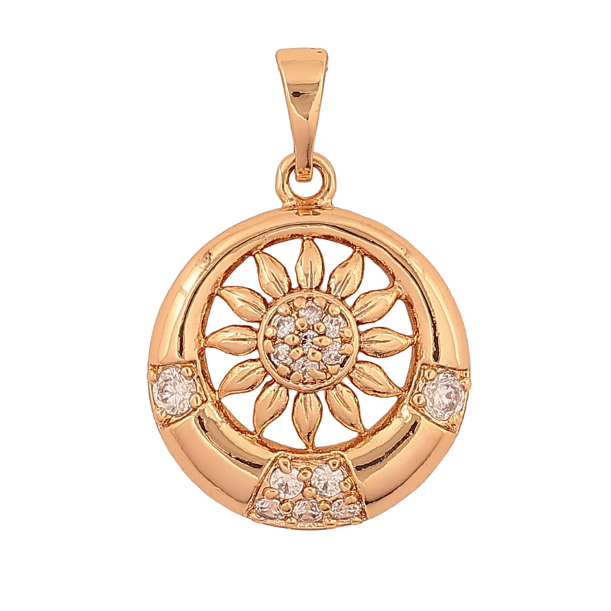 Кулон Xuping колір Позолота 18K "Квітковий візерунок з кристалами" для ланцюжка до 5мм фото №1