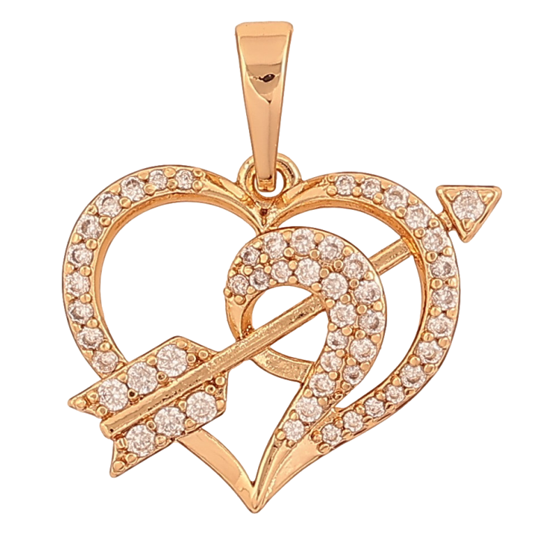 Кулон Xuping колір Позолота 18К "Серце зі стрілою" для ланцюжка до 6мм фото №2