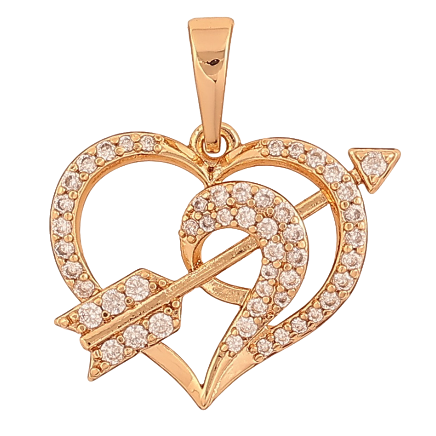 Кулон Xuping цвет Позолота 18К "Сердечко со стрелой" для цепочки до 6мм фото №1