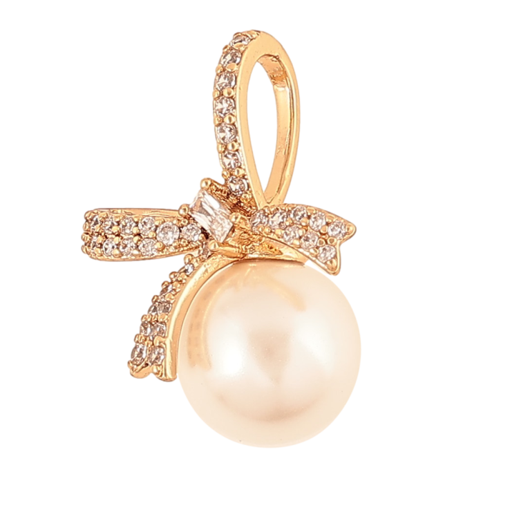 Кулон Xuping колір Позолота 18K "Бант з перлиною" для ланцюжка до 7мм фото №21