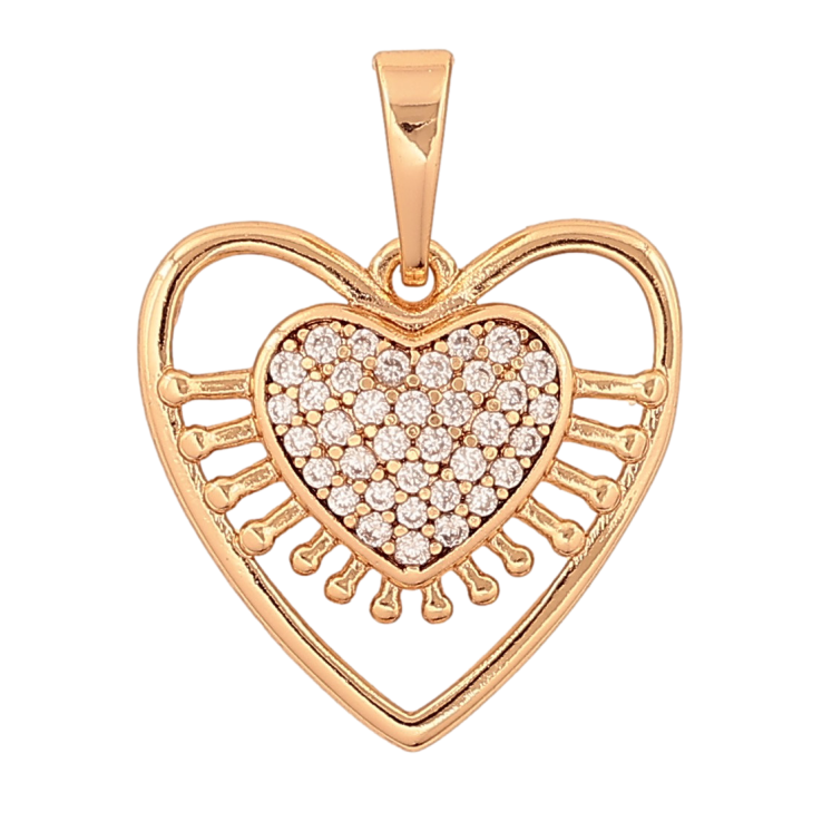 Кулон Xuping цвет Позолота 18K "Сердечко с инкрустацией кристаллами" для цепочки до 6мм фото №11