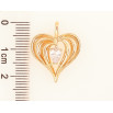 Кулон Xuping колір Позолота 18К "Серце з кристалом" для ланцюжка до 3мм фото №2