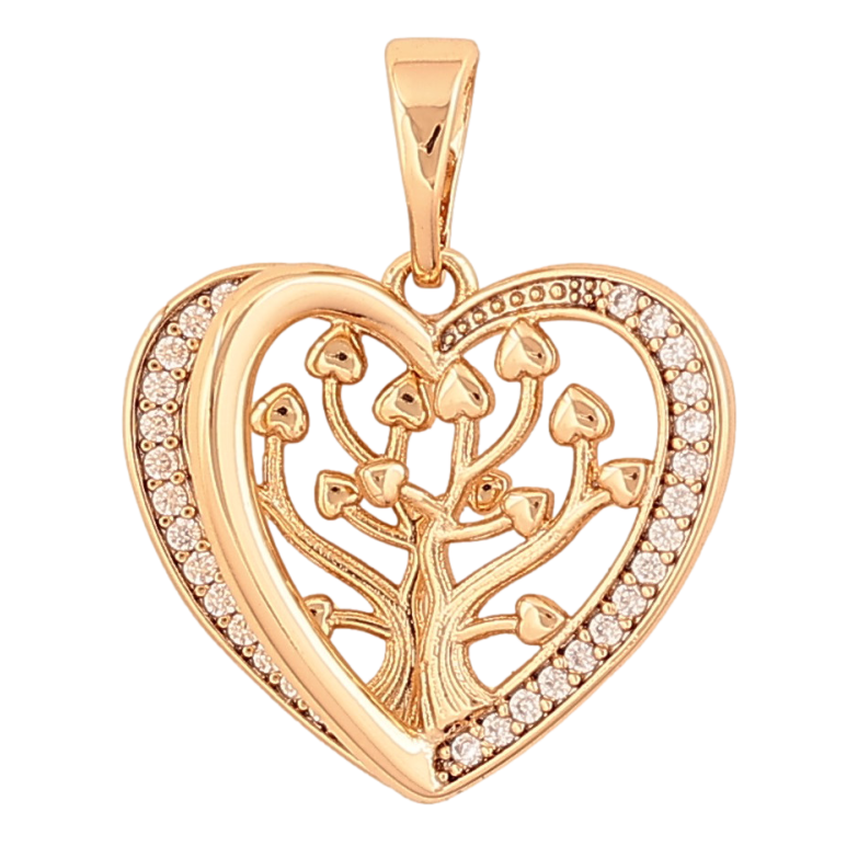 Кулон Xuping цвет Позолота 18К "Сердечко с древом жизни" для цепочки до 6мм фото №5