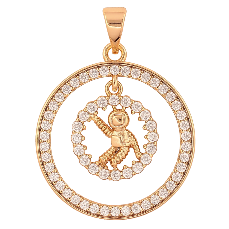 Кулон Xuping цвет Позолота 18К "Кольца с космонавтом" для цепочки до 7мм фото №1