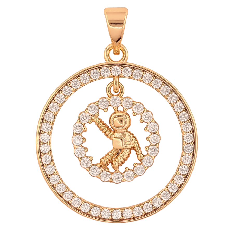 Кулон Xuping цвет Позолота 18К "Кольца с космонавтом" для цепочки до 7мм фото №1