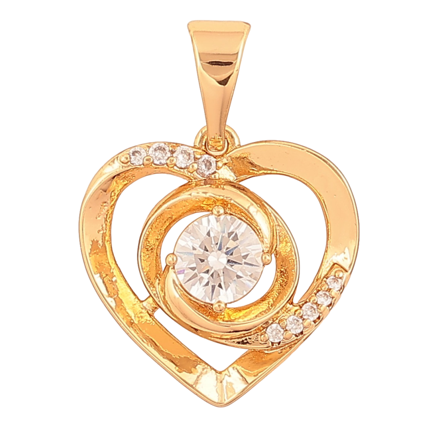 Кулон Xuping колір Позолота 18К "Серце з кристалами" для ланцюжка до 7мм фото №1