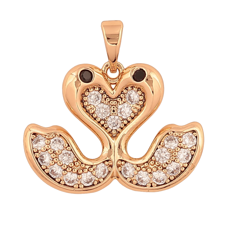 Кулон Xuping колір Позолота 18К "Лебеді" для ланцюжка до 5мм фото №2