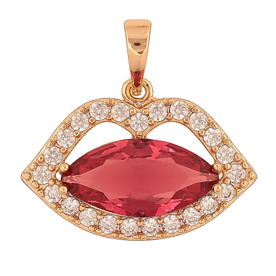 Кулон Xuping колір Позолота 18K "Губки з малиновим кристалом" для ланцюжка до 6мм фото №1