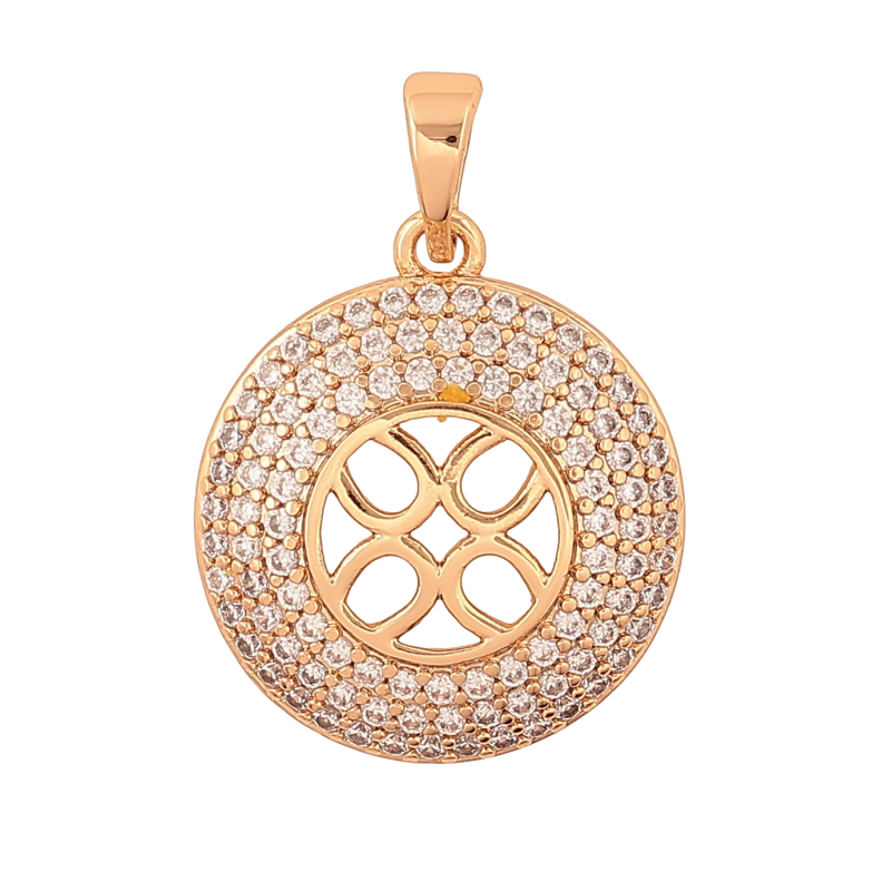 Кулон Xuping колір Позолота 18K "Візерунок з інкрустацією кристалами" для ланцюжка до 5мм фото №1